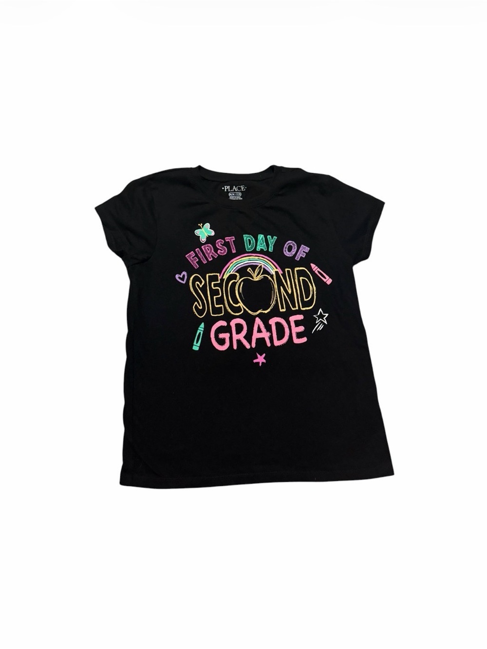 The Children's Place Black "First Day of Second Grade" Graphic Tee